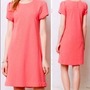 ANTHROPOLOGIE Mauve diamond print shift dress med